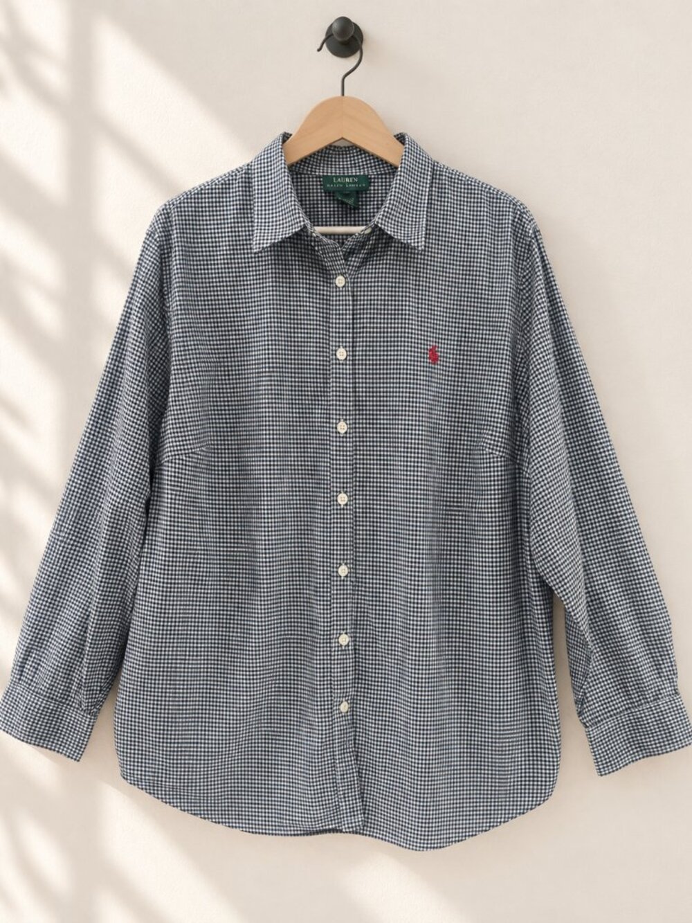 Lauren Ralph Lauren, Men’s Micro Check Button-Down Shirt, Black & White, Size 2X